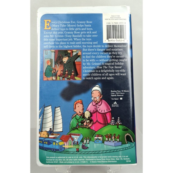 How The Toys Saved Christmas: VHS, Movie Not Rated, 1997, Buena Vista Home Video - Picture 2 of 2